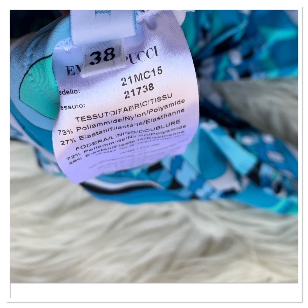 Emilio Pucci Blue Patterned One Piece Swimsuit - Picture 8 of 9